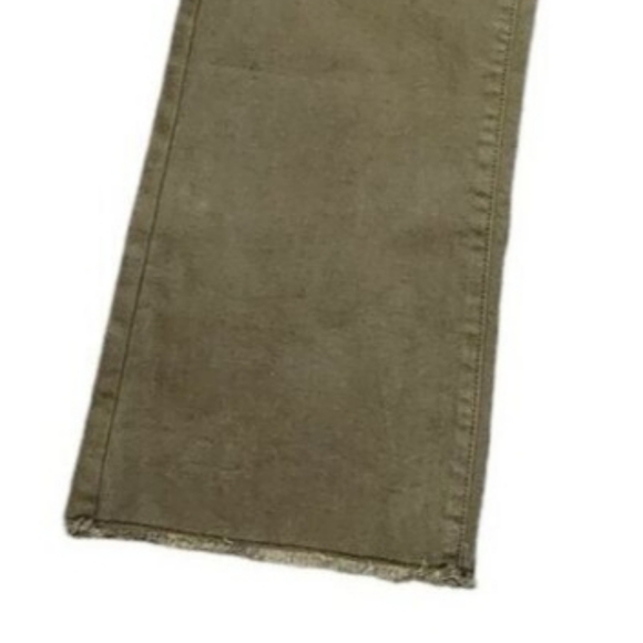 Frye & Co. Olive Green Bootcut Flare Raw Hem Stretch Button Fly Pants Sz 22W NWT - Picture 5 of 7